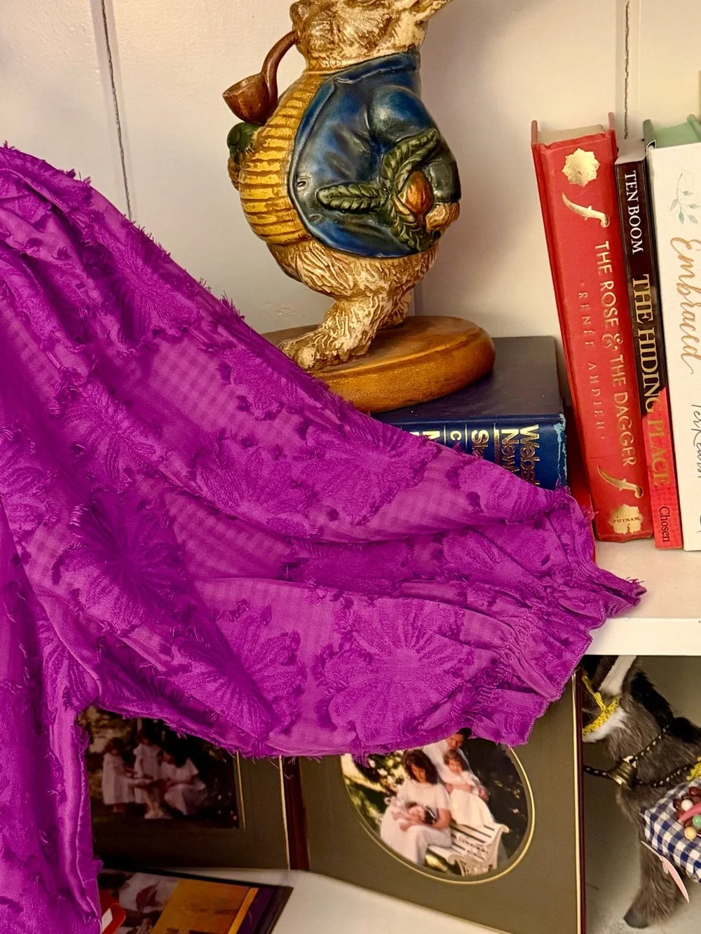 Abbey-Glass chiffon vibrant purple dress with sunflower  motif NWT!  Never worn! - Picture 4 of 12